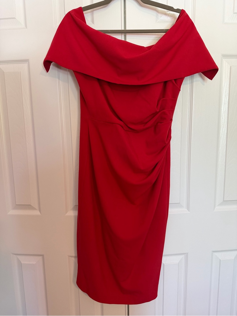 Vince Camuto Red One-Shoulder Draped Cocktail Dress